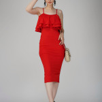 Ekeshwara ruffle design bodycon dress
