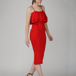 Ekeshwara ruffle design bodycon dress