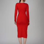 Ekeshwara red flip pattern coctail party dress