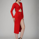 Ekeshwara red flip pattern coctail party dress