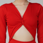 Ekeshwara red flip pattern coctail party dress