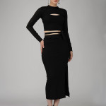 Ekeshwara black crop top & skirts party wear dress for women