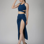 Ekeshwara aqua blue two piece dress for women