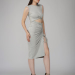 Ekeshwara grey bodycon coctail party dress