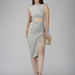 Ekeshwara grey bodycon coctail party dress